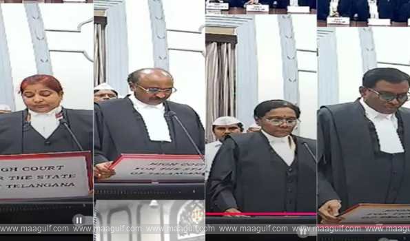 తెలంగాణ హైకోర్టులో న‌లుగురు న్యాయ‌మూర్తుల ప్ర‌మాణ‌స్వీకారం