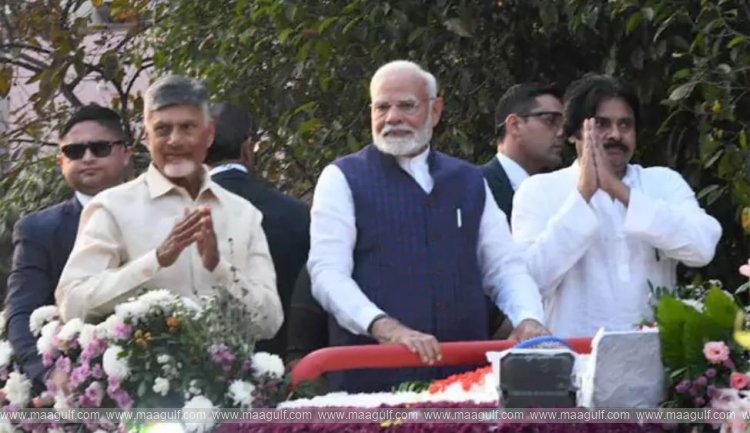 విశాఖలో ప్రధాని నరేంద్ర మోదీకి ఘ‌న‌ స్వాగతం