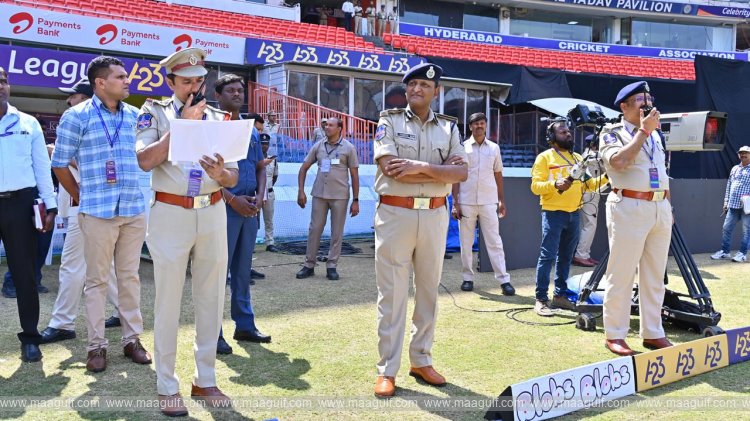 ఉప్పల్ స్టేడియంలో భద్రతా ఏర్పాట్లను పరీక్షించిన సీపీ సుధీర్ బాబు