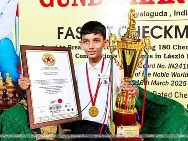 చెస్‌లో రికార్డు బ్రేక్‌ చేసిన తెలంగాణ బాలుడు
