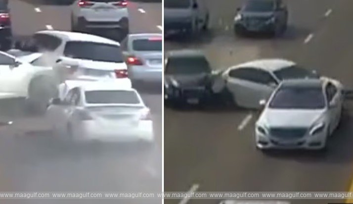 వాహ‌న దారుల‌కు ఆబుదాబి పోలీసుల హెచ్చ‌రిక.. ఢీకొన్న వాహ‌నాలు..!!