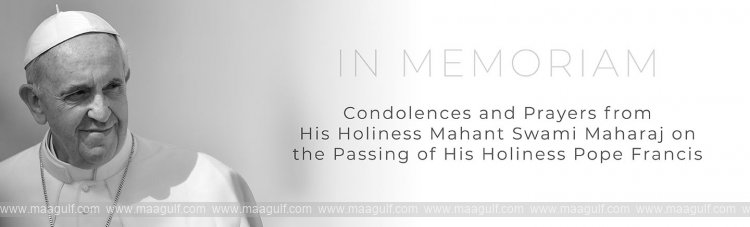 Mahant Swami Maharaj paid Condolences to Pope Francis