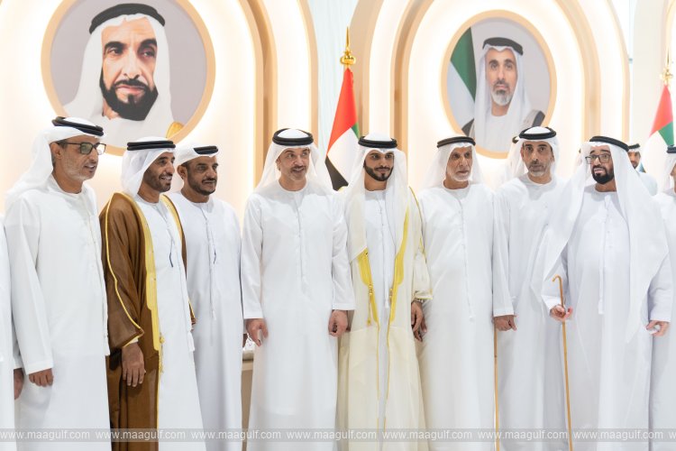 Hazza bin Zayed attends Ahmed Saeed Ahmed bin Dari Al Falahi wedding reception