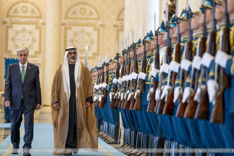 Crown Prince of Abu Dhabi arrives at Presidential Palace in Astana