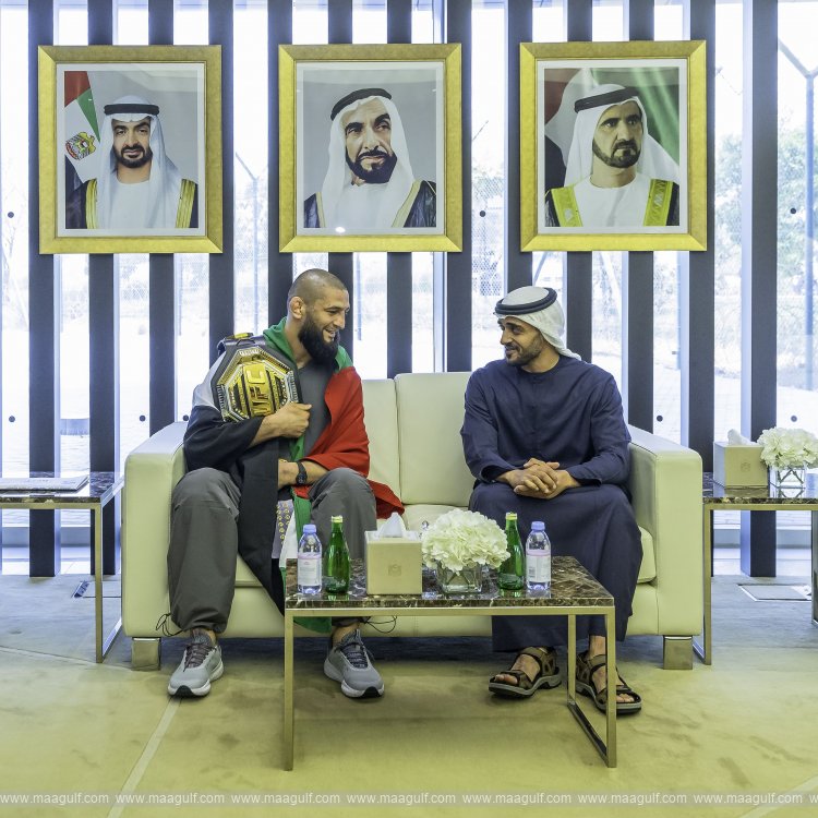 Zayed bin Mohamed bin Zayed welcomes UFC world champion Khamzat Chimaev