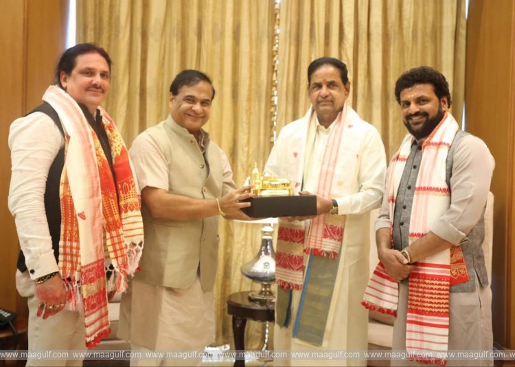 శ్రీవారి ఆలయం కోసం గౌహతిలో అస్సాం సీఎంని కలిసిన టీటీడీ చైర్మన్ బీ.ఆర్.నాయుడు