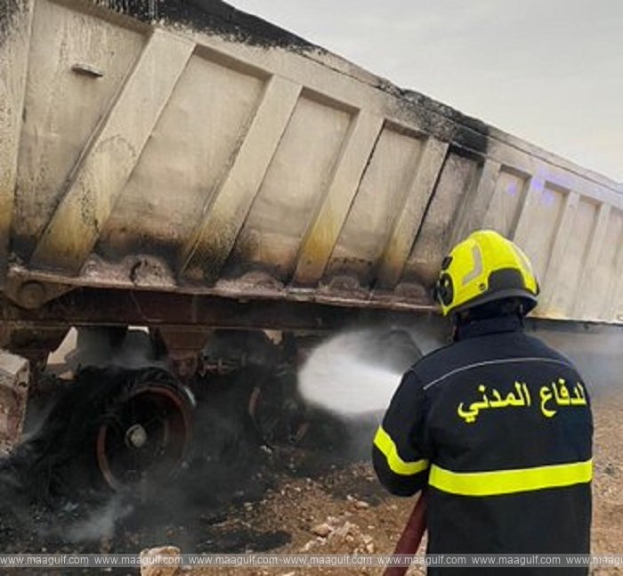 CDAA teams extinguish truck fire in Ibri