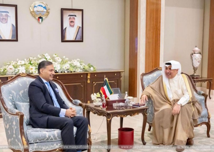 Minister of Amiri Diwan Affairs Receives Indian Ambassador on Completion of Tenure