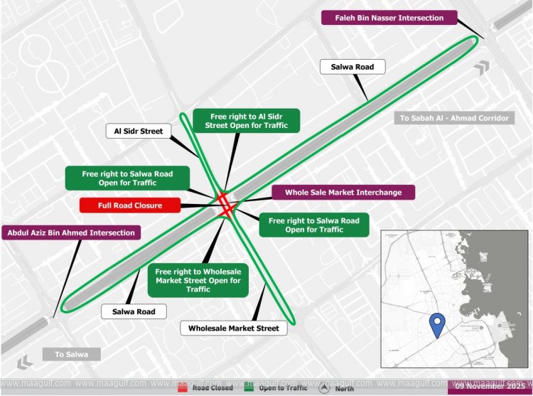 Wholesale market interchange on Salwa Road to be closed temporarily