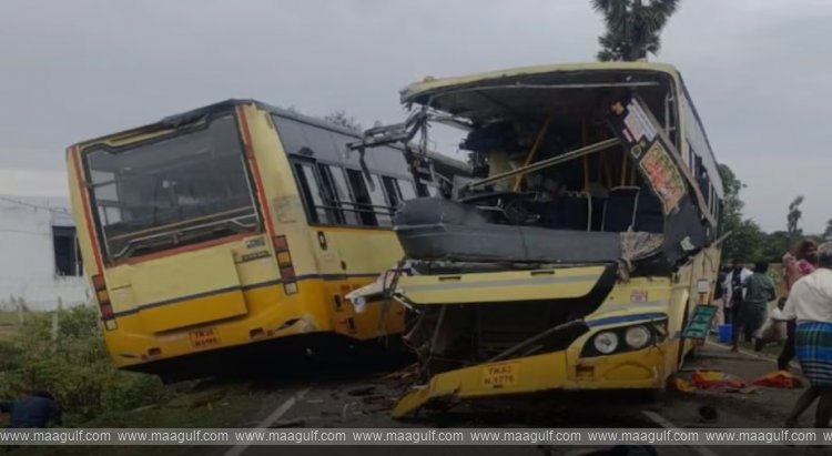 Two buses collide–11 dead, 40 injured