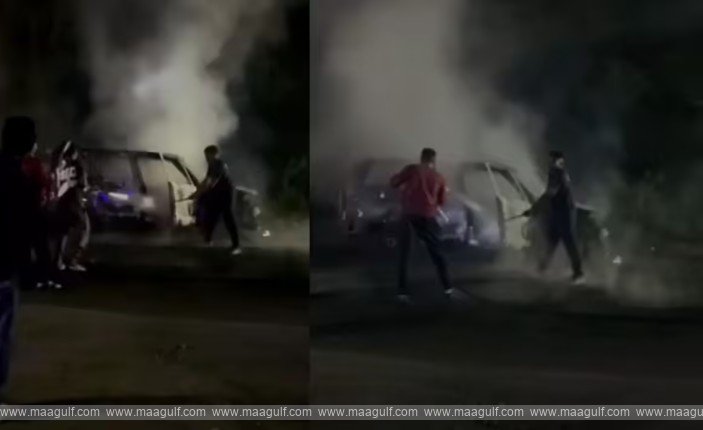 అంబులెన్స్‌లో మంటలు నలుగురు మృతి