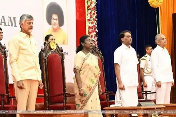 President Murmu and CM Chandrababu Naidu praised the services of Sathya Sai Baba