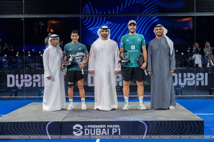 Mansoor bin Mohammed awards trophies to Dubai Premier Padel P1 winners