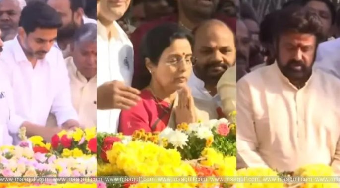 Nandamuri, Nara family members and fans pay tribute to NTR