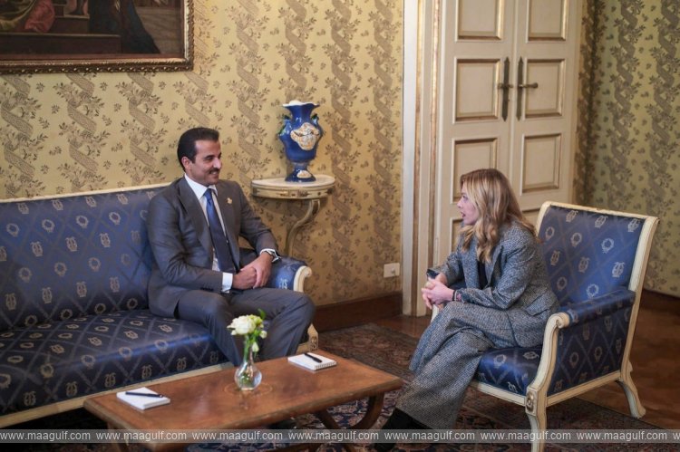 Amir discusses bilateral relations, issues of common interest with Italian Prime Minister