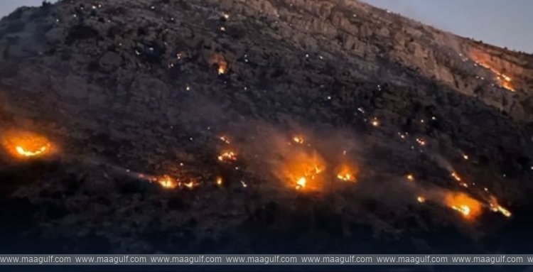 రాస్ అల్ హర్క్‌ ఫారెస్టులో ఫైర్.. ఏవియేషన్ సహకారం..!!