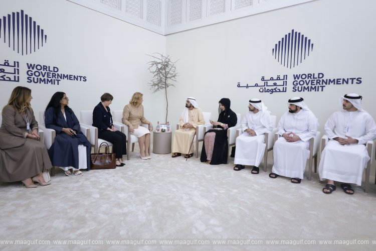 Sheikh Mohammed meets with Prime Minister of Latvia at World Governments Summit 20