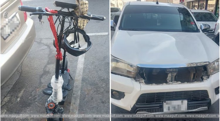 Dubai scooter rider seriously injured after colliding with car; police issue advisory