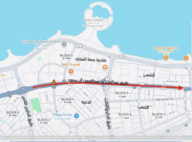 Fast Lane on Fahaheel Expressway Closed for 15 Days for Maintenance.