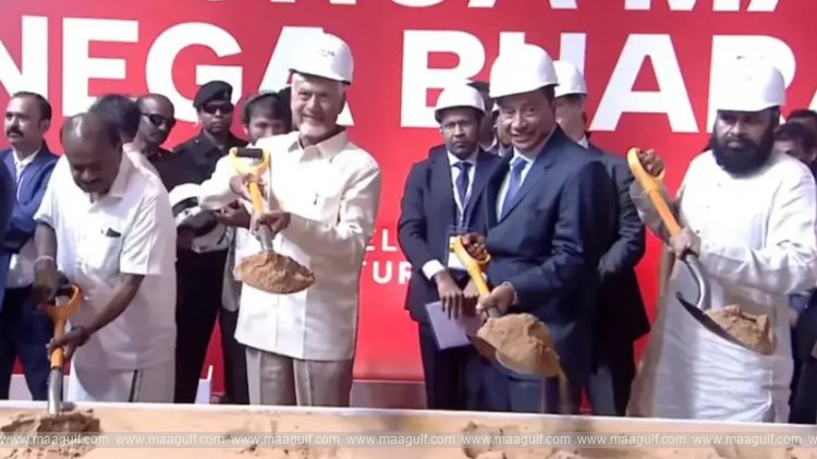ఏపీలో మెగా స్టీల్ ప్లాంట్ కు శంకుస్థాపన చేసిన సీఎం చంద్రబాబు
