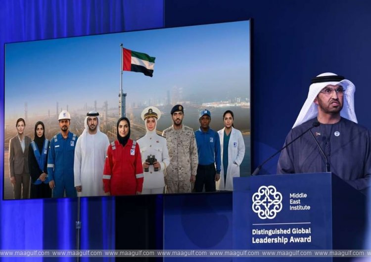 Sultan Al Jaber dedicates MEI’s Leadership Award to UAE President, frontline workers