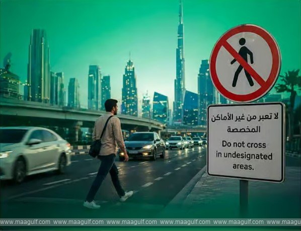 Dubai Police Warn Against Crossing Roads at Undesignated Areas