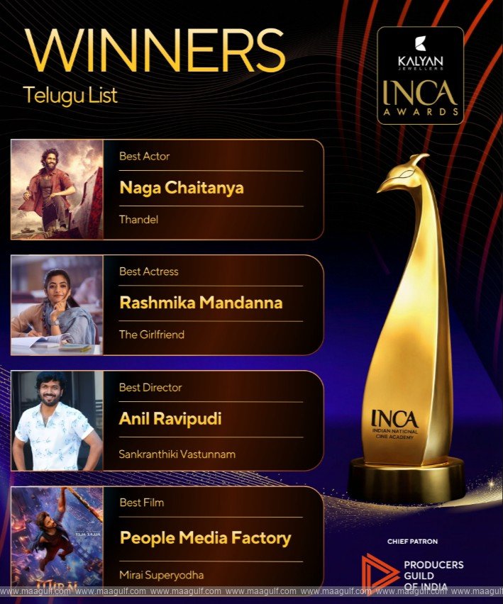 చైతూ, రష్మికలకు INCA పురస్కారాలు