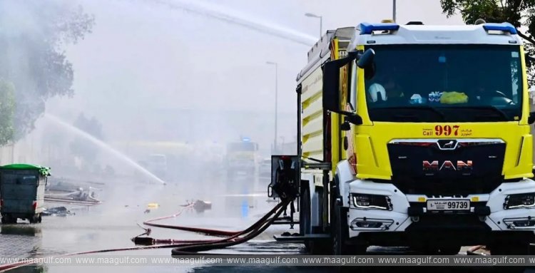 Sharjah Civil Defence starts cooling of Industrial Area 10 fire