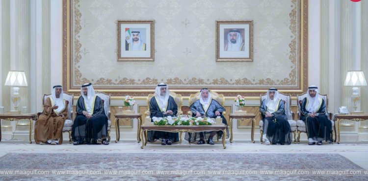 Sharjah Ruler receives Eid well-wishings from sheikhs, officials