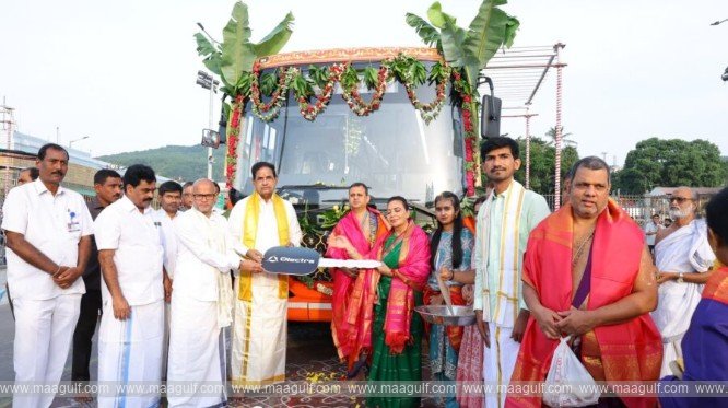 తిరుమలకు రూ.1.13 కోట్ల ఎలక్ట్రిక్ బస్సు విరాళం