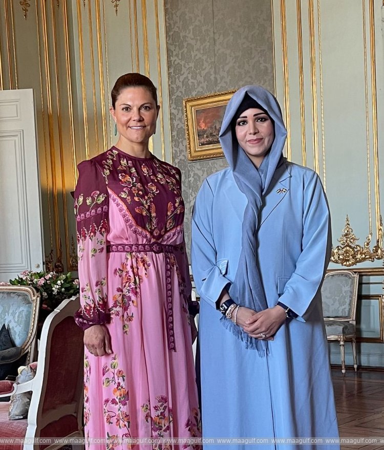 Crown Princess of Sweden meets with Latifa bint Mohammed in Stockholm