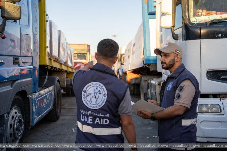 Three Emirati aid convoys entered Gaza carrying 544 tonnes of relief supplies as part of \'Operation Chivalrous Knight 3\'