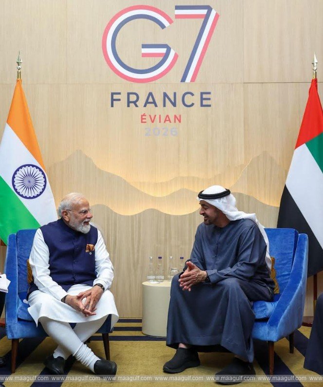 PM Modi meets UAE President Sheikh Mohammed bin Zayed Al Nahyan on the sidelines of the G7 summit