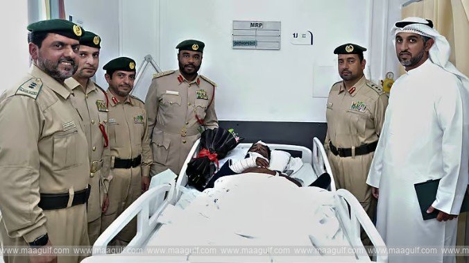 Dubai Police Visits Injured Victims of Minibus and Truck Collision