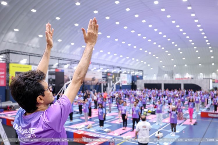 Over 500 Residents Join Anis Sajan for Yoga Day at Danube Sports World