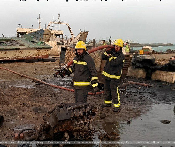 Fire at Masirah Port... Firefighters respond swiftly...!!