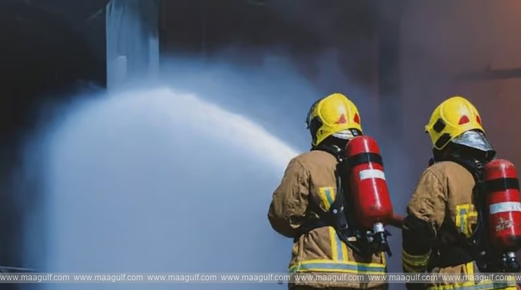 Major fire breaks out in workshop accident in Dubai South, several trucks and caravans burnt