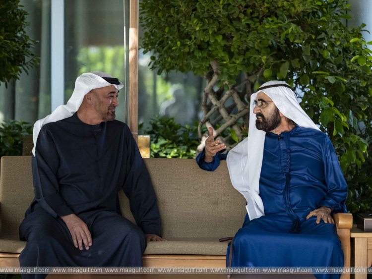 UAE President and Mohammed bin Rashid meet at Al Marmoom in Dubai
