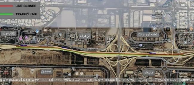 Two lanes closed on the 6th Ring Road in Kuwait..!!