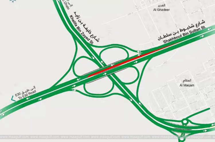Partial road closure for three days on Shakhbout bin Sultan Street in Abu Dhabi